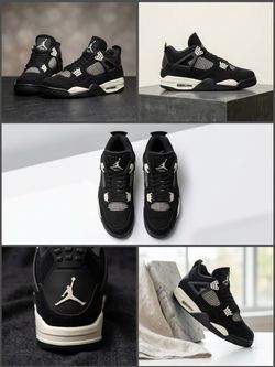 White and black Jordan 4s