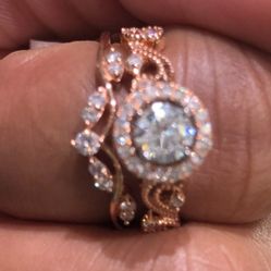 Diamond Bridal Set 14k Rose Gold