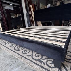 King Size Black Velvet Bed Frame