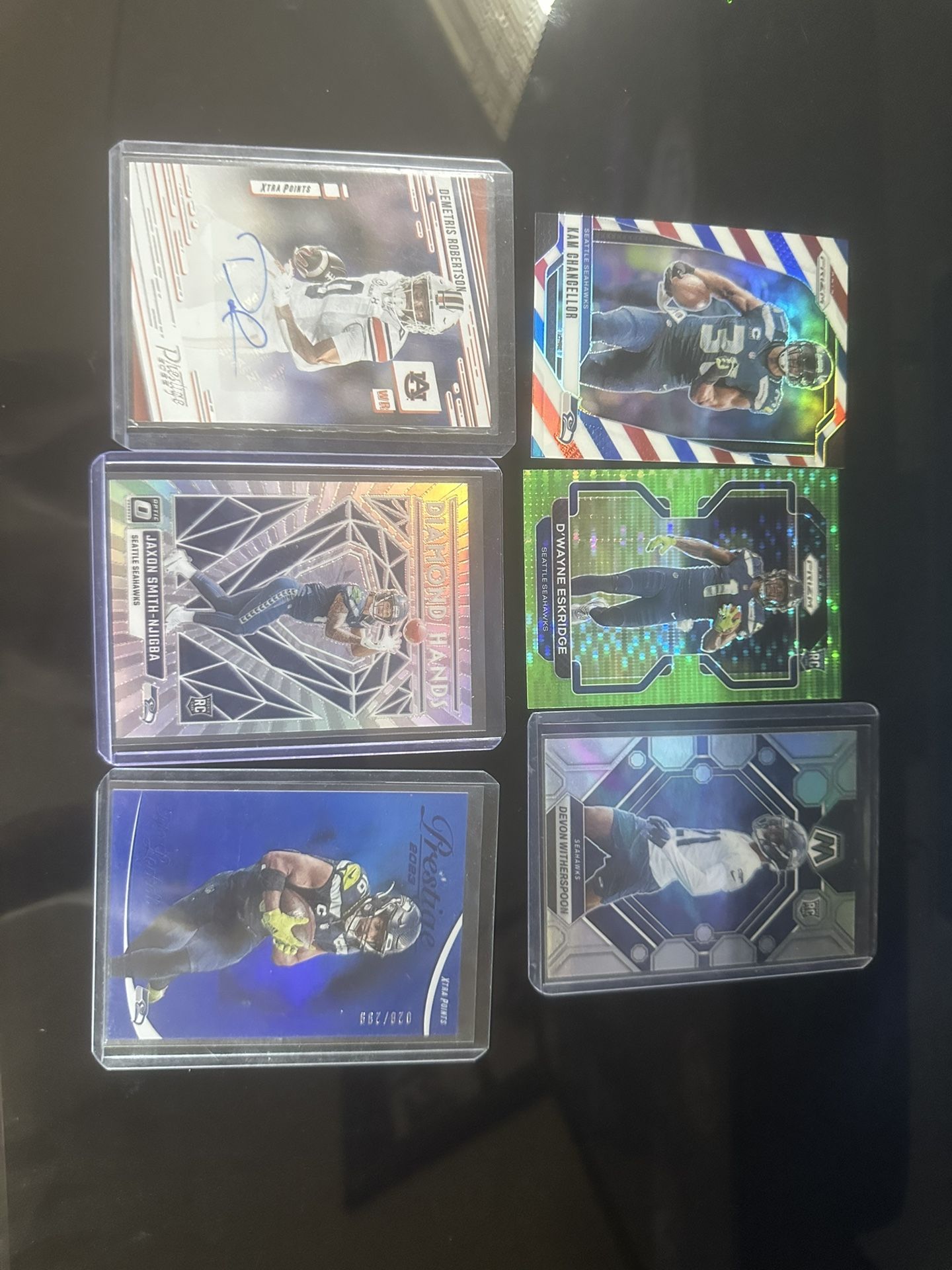 Six cards Seattle Seahawks lot