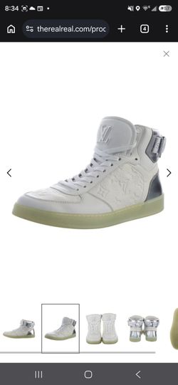 Louis Vuitton white leather monogram sneakers, size 8