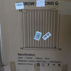 Extra Wide Baby Gate Double Lock Swing Auto Close Walk Through, Metal,Black 69.48-73.42"
