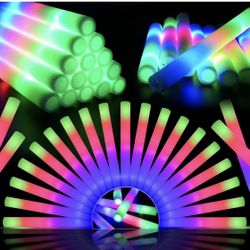 48 pcs LED Foam Sticks in The Dark with 3 Modes Flashing Led Foam Multicolor Batons Light up Party Favors for Birthdays, Weddings, Concerts, Festivals