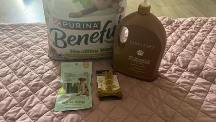 Dog Care Bundle – Food, Shampoo, Treats & A Toy