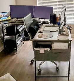 Office Desk 55 Inch Reversible Corner Desk - Gray