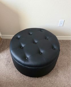 Black Tufted Storage Ottoman