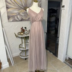 Women's Long Evening Dress V Neck Spaghetti Strap Bridesmaids Dresses Sleeveless Sexy Wedding Guest Dress