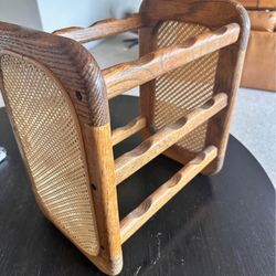 Wood And Cane Vintage Wine Rack 