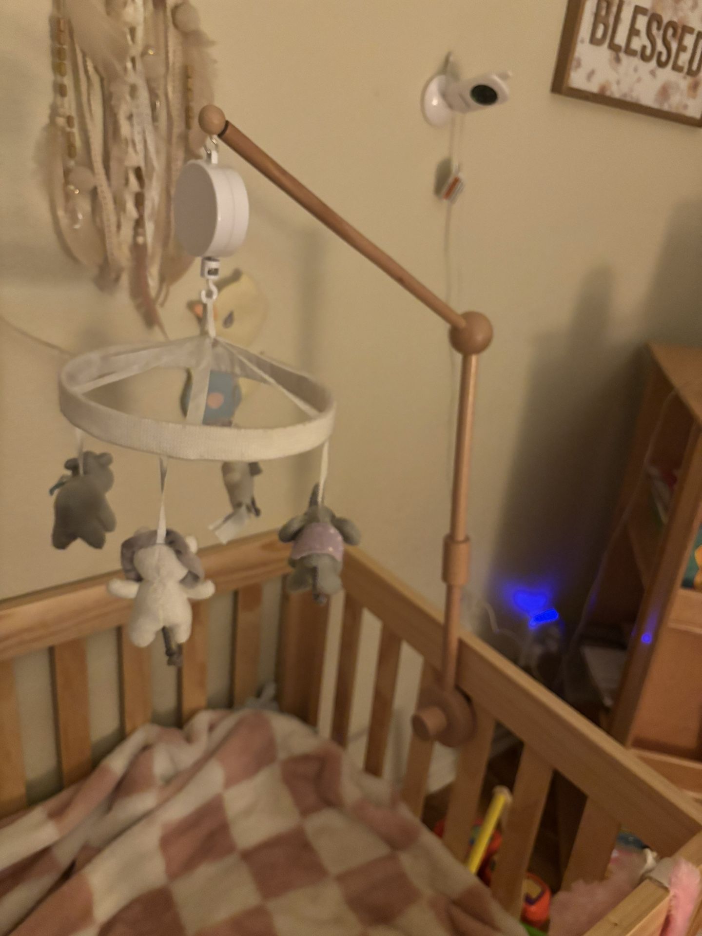 Pottery Barn Kids Crochet Crib Baby Mobile🎶 With Wooden Arm And Music Box!
