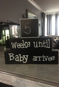Baby countdown chalkboard sign