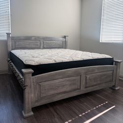 Cal King Or King Solid Wood Bed With Mattress $700