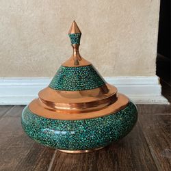Hand Made ,it Made By Copper and Turquoise Stone 