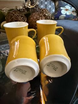 Vintage Syracuse Syralite Gorgeous Vibrant Yellow Mugs- Set of 4