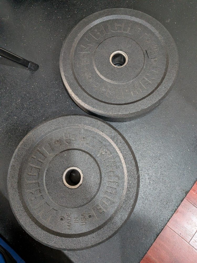 4 X45 Lb Olympic Bumper Weight Plates 