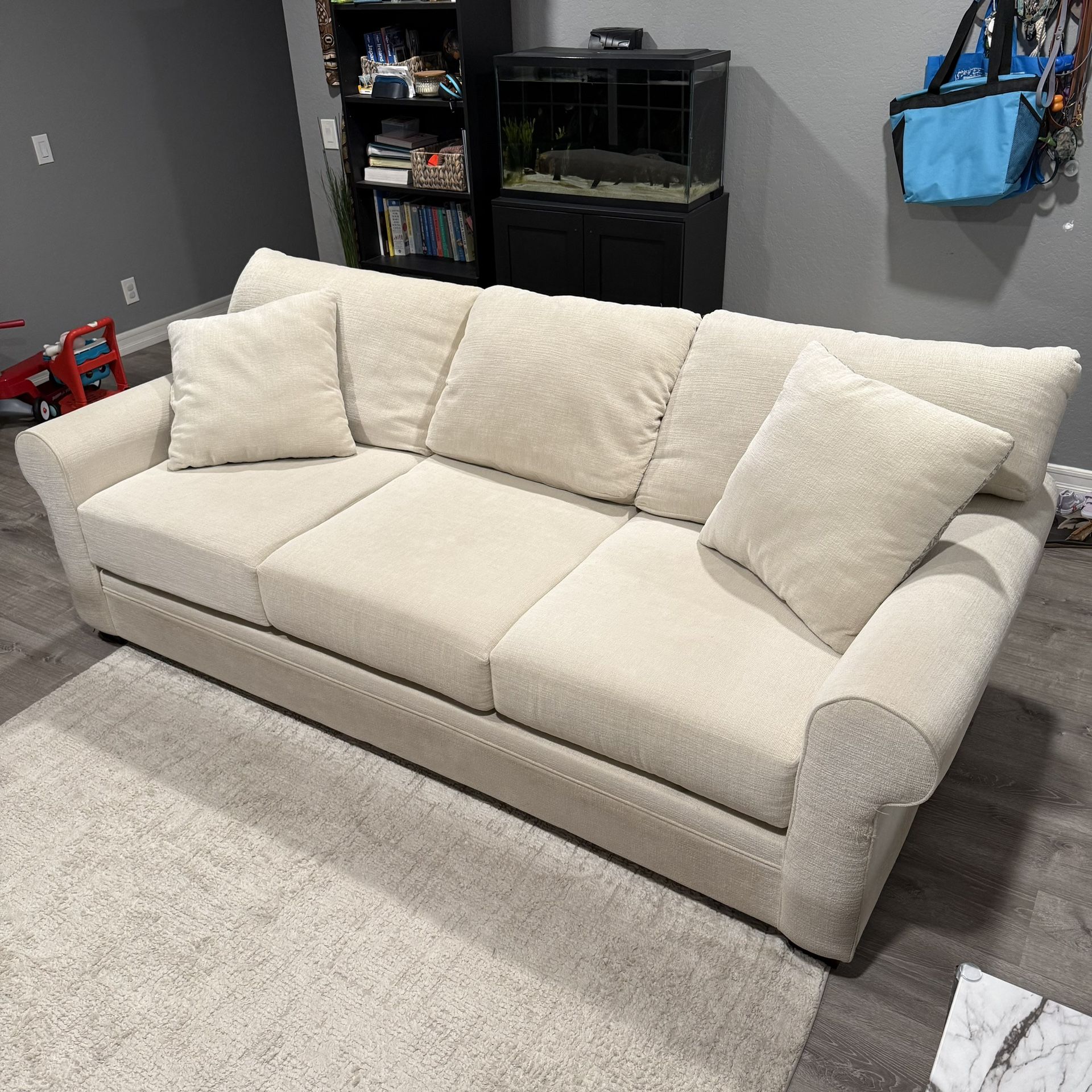 Living Spaces Queen Sleeper Beige Couch
