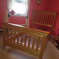 Maple wooden bed frame.