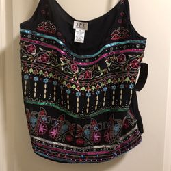 Multi-colored Beaded Top, Size M