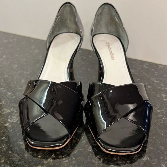 Naturalizer Black Patent Leather Wedges Size 7