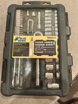 Blue Hawk 53 PC 1/4” & 3/8” Drive Socket & Bit Set