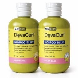 DevaCurl No-Poo Blue Anti-Brass Zero Lather Cleanser 12oz / 355ml – Pack of 2