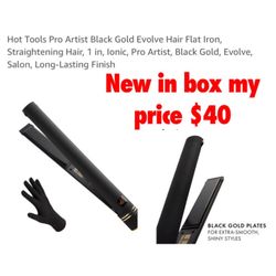 New  in box hot tool pro artist 1” straightener black/gold $40 cash only see pictures for description  Plz don't waste my time asking if you're not in