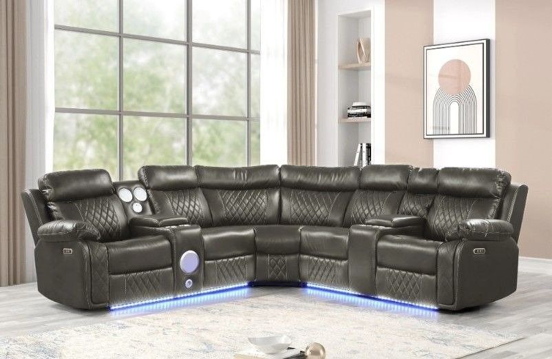 Leather Power Recliner Sectional $1499