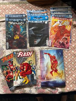DC Comics Rebirth The Flash and Batman lot + The Flash by Geoff Johns 1 and 2