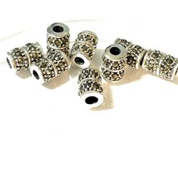 2 Sterling Marcasite Beads