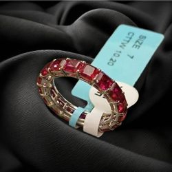 925 Ruby Red Corundum Ring 