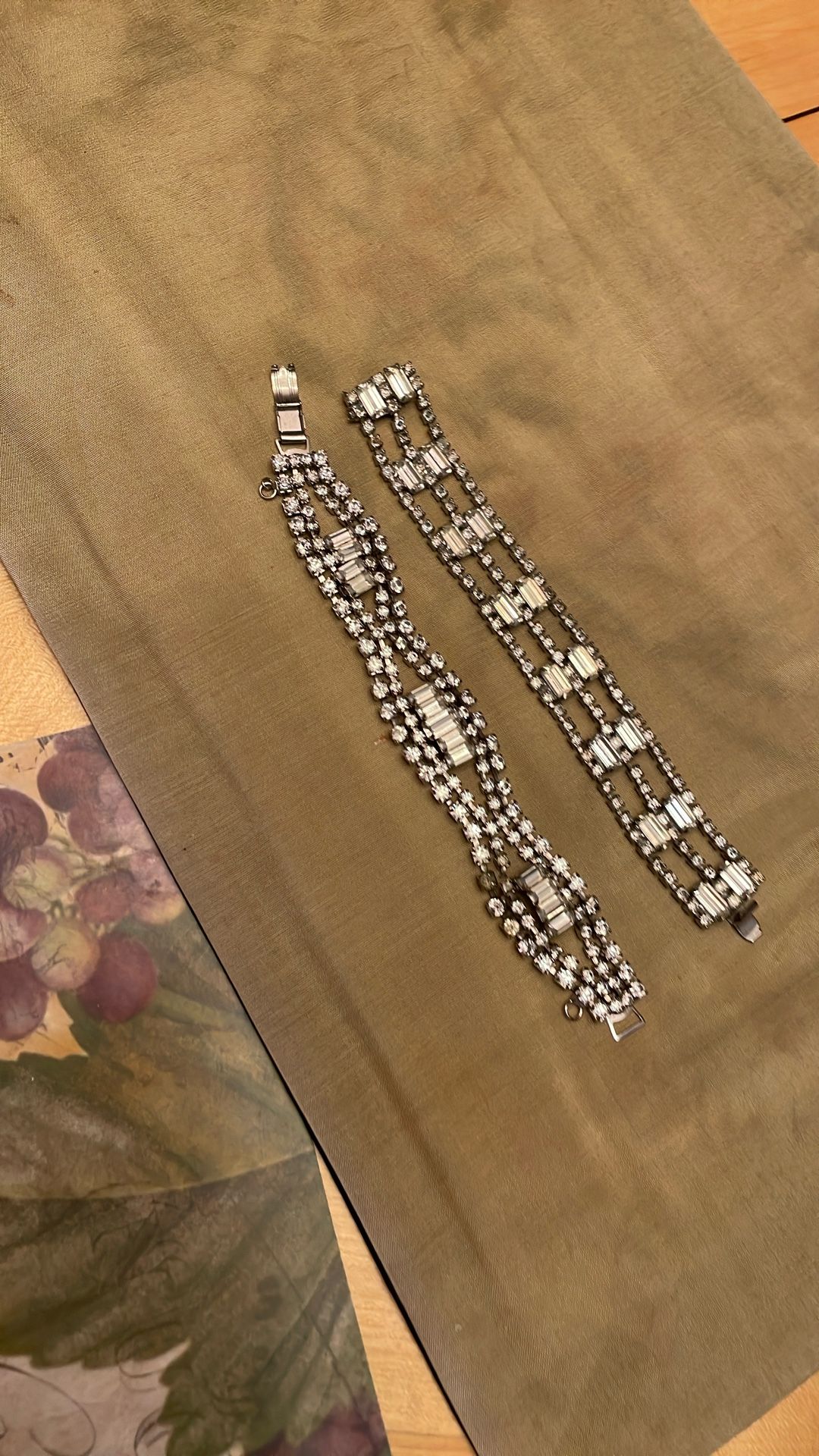 2 Vintage Rhinestone Bracelets