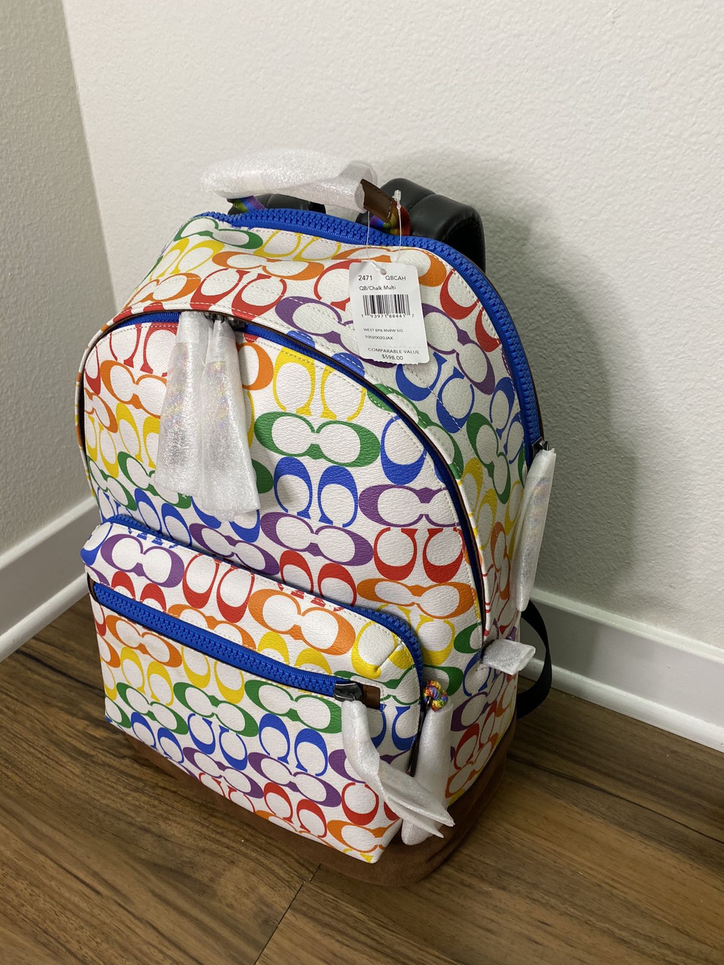 Coach Multicolor Signature Coated Canvas and Leather West Backpack Coach