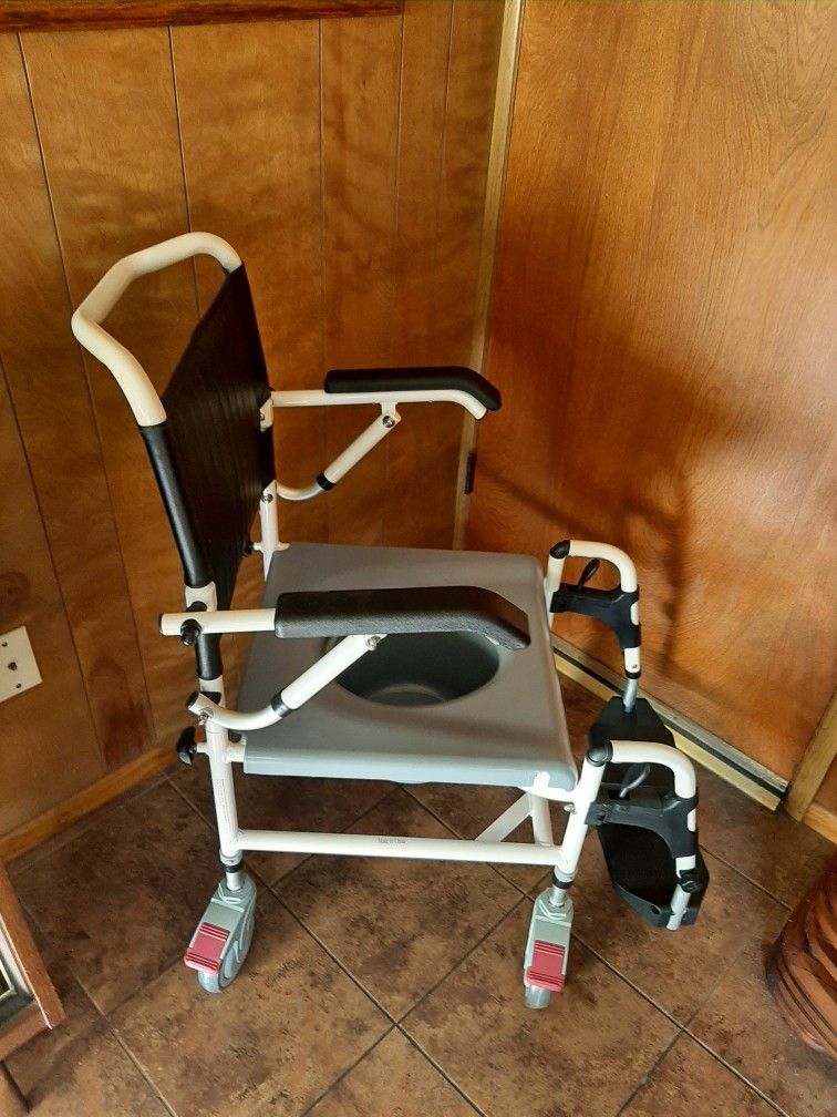 Padded Mobile Toilet Chair