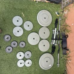 Complete Adjustable Dumbbell & Barbell Set w/ Curl Bar + Plates – Home Gym Bundle
