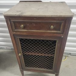 Antique Marble Top Nightstand 