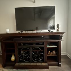 Tv Stand Entertainment Center With Fireplace Storage Area (fireplace Not Included)