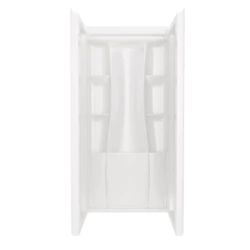 Classic 500 36 in. W x 73.25 in. H x 36 in. D 3-Piece Direct-to-Stud Alcove Shower Surrounds in High Gloss White