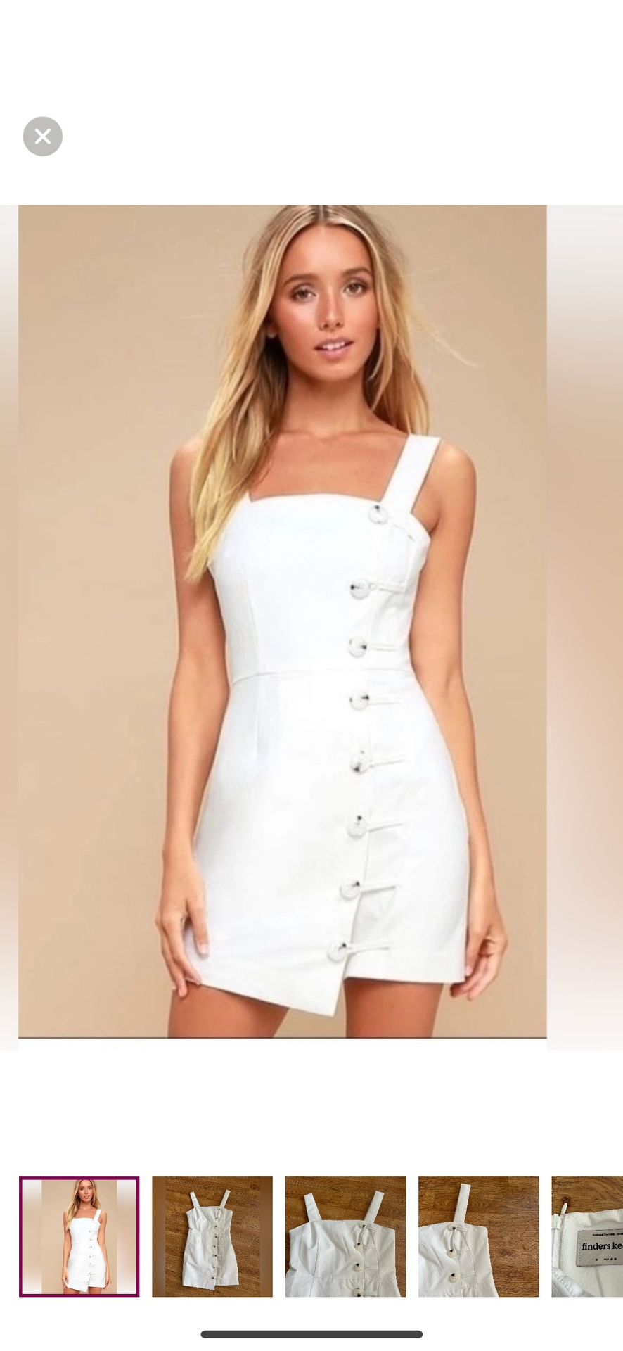 Finders Keepers ( Australian brand) White Mini Dress Size 6