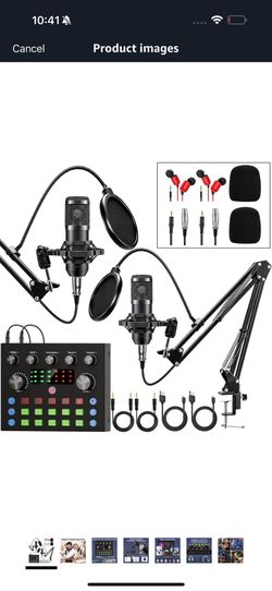 Podcast Equipment Bundle for 2, Audio Interface with Voice Changer Condenser Microphones for Gamer, All-in-One Audio Mixer Perfect for Live Streaming,