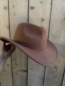 Brown Wool Felt Wide Brim Hat