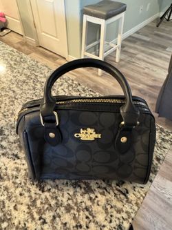 Coach Rowan Satchel Mini – Black Signature Canvas