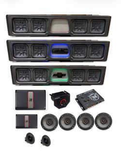 GMC SIERRA OR CHEVY SILVERADO CREW CABS FULL BASS AND VOICE PACKAGE KICKER AUDIO CUSTOM BOX INSTALL