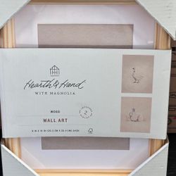 Hearth & Hand Set Of 2 Hearth & Home Bunny Duck Sketch Framed