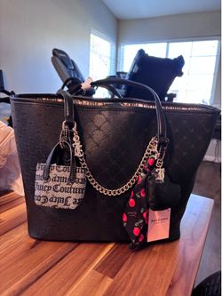 Juicy Couture Black Monogram “More is More” Tote Bag (NWT)