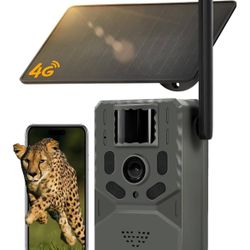 🌼 Trail Camera 4G Unlimited Data Plan Built-in SIM Card 2K Live Feed Game Camera 0.2s Trigger Solar Powered Trail Camera with Night Vision Motion Act