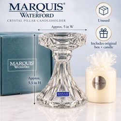 Marquis by Waterford Crystal Pillar Candleholder w/ Original Box & Candle – Unused