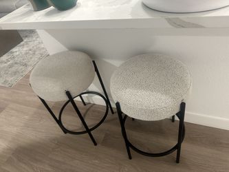 Two White Barstools