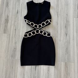 Beautiful Bandage Mini Dress With Crystal Cutouts 