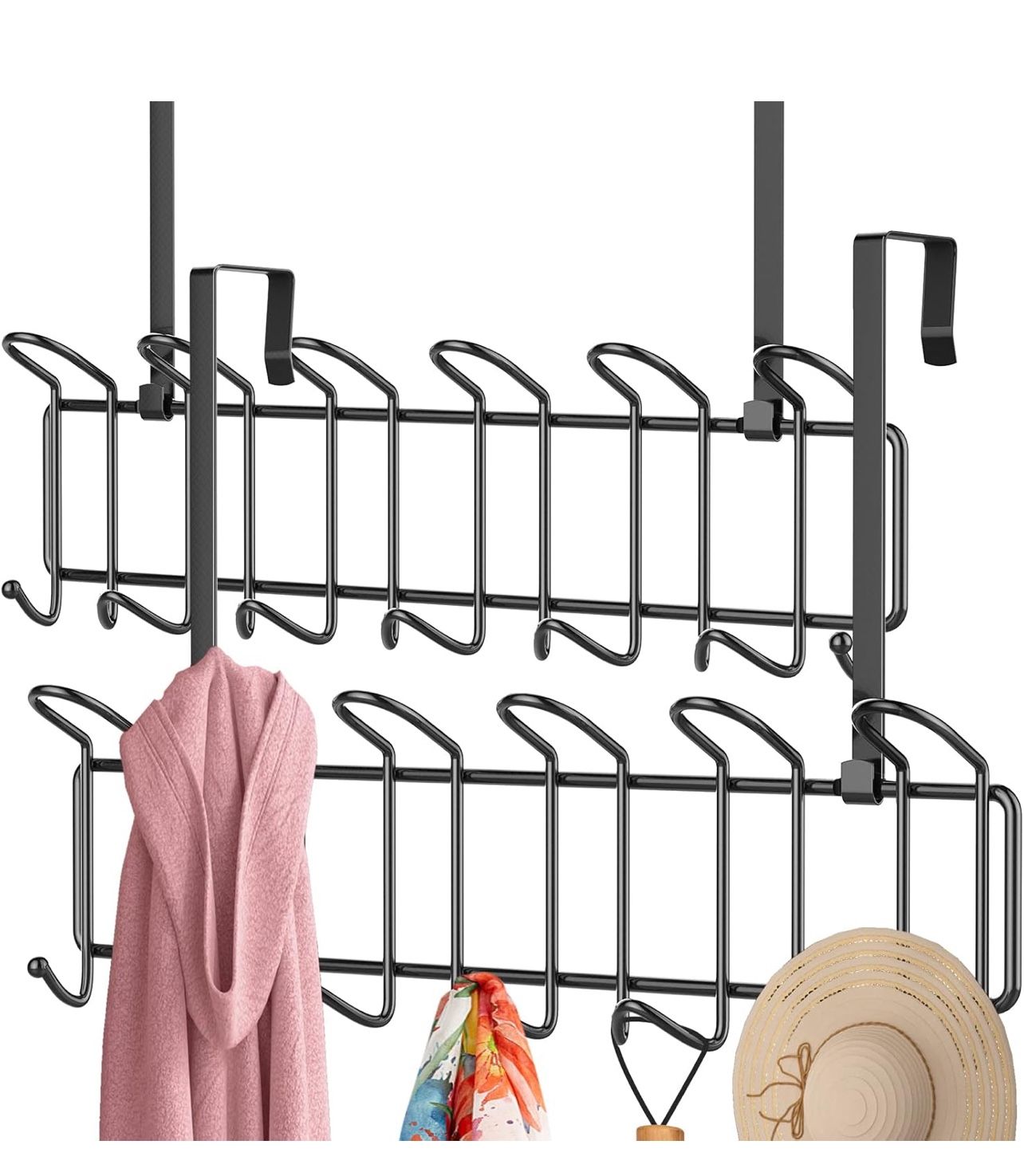 Over the Door Hook Set Of 2 with 13 Hooks