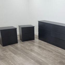 Dresser And 2 Nightstands - Cómoda Y 2 Mesitas De Noche 