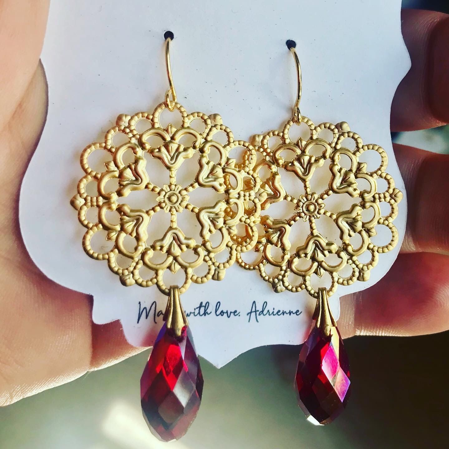 Handmade earrings with Vintage Swarovski Crystal Drops!